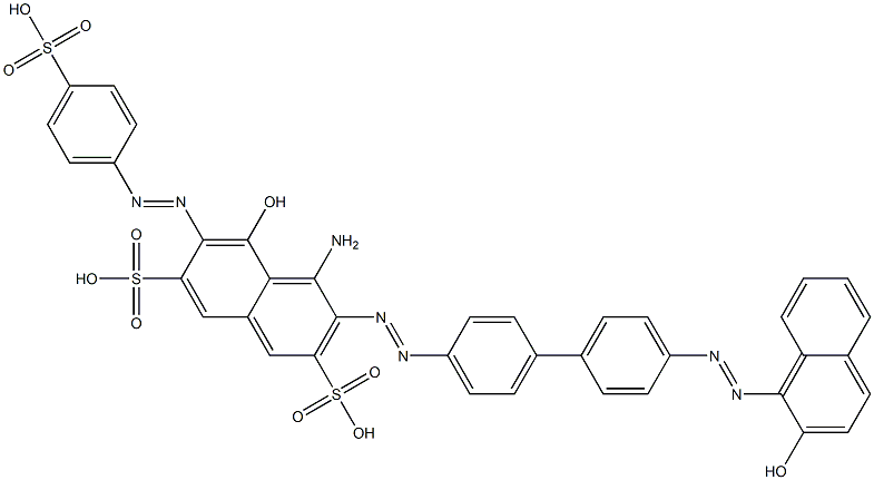 4-Amino-5-hydroxy-3-[[4'-[(2-hydroxy-1-naphthalenyl)azo]-1,1'-biphenyl-4-yl]azo]-6-[(4-sulfophenyl)azo]-2,7-naphthalenedisulfonic acid 구조식 이미지