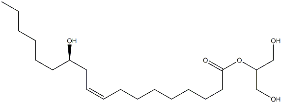 (9Z,12R)-12-Hydroxy-9-octadecenoic acid 1,3-dihydroxypropan-2-yl ester 구조식 이미지