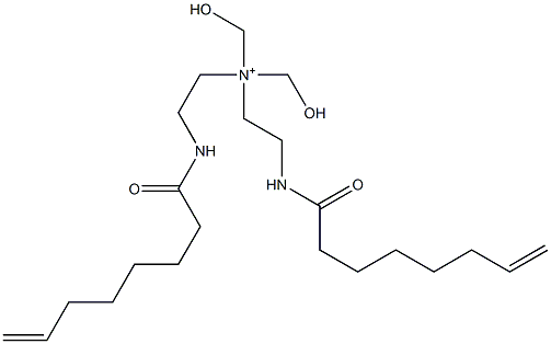 N,N-Bis(hydroxymethyl)-2-(7-octenoylamino)-N-[2-(7-octenoylamino)ethyl]ethanaminium 구조식 이미지