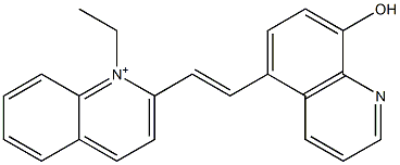 1-Ethyl-2-[2-(8-hydroxyquinoline-5-yl)ethenyl]quinoline-1-ium 구조식 이미지