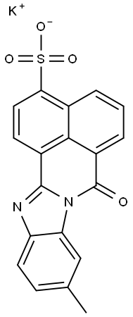 10-Methyl-7-oxo-7H-benzimidazo[2,1-a]benz[de]isoquinoline-3-sulfonic acid potassium salt Structure