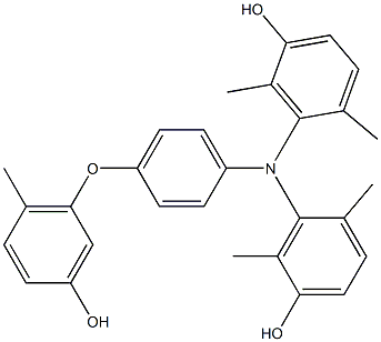 N,N-Bis(5-hydroxy-2,6-dimethylphenyl)-4-(3-hydroxy-6-methylphenoxy)benzenamine 구조식 이미지