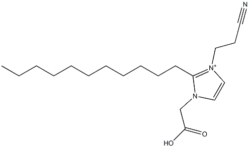 1-(Carboxymethyl)-2-undecyl-3-(2-cyanoethyl)-1H-imidazol-3-ium 구조식 이미지