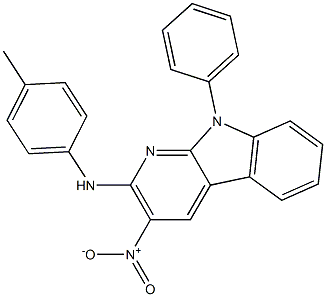 3-Nitro-9-phenyl-2-(p-methylanilino)-9H-pyrido[2,3-b]indole Structure