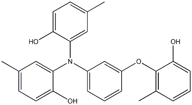 N,N-Bis(2-hydroxy-5-methylphenyl)-3-(2-hydroxy-6-methylphenoxy)benzenamine 구조식 이미지