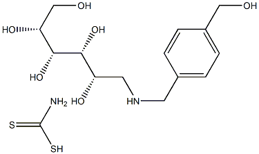 N-[4-(Hydroxymethyl)benzyl]-D-glucamine dithiocarbamate 구조식 이미지