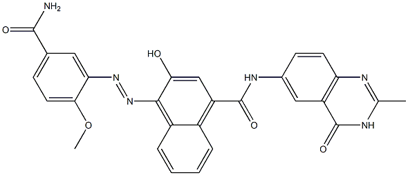 1-[(2-Methoxy-5-carbamoylphenyl)azo]-N-[(2-methyl-3,4-dihydro-4-oxoquinazolin)-6-yl]-2-hydroxynaphthalene-4-carboxamide Structure