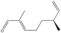 [S,(+)]-2,6-Dimethyl-2,7-octadienal 구조식 이미지