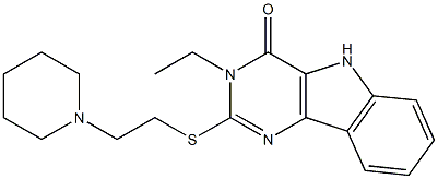 3-Ethyl-2-[[2-piperidinoethyl]thio]-5H-pyrimido[5,4-b]indol-4(3H)-one Structure