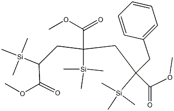 2-Benzyl-4-methoxycarbonyl-2,4,6-tris(trimethylsilyl)heptanedioic acid dimethyl ester Structure