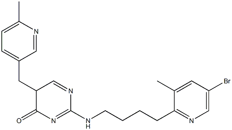 2-[[4-(3-Methyl-5-bromo-2-pyridinyl)butyl]amino]-5-[(6-methyl-3-pyridinyl)methyl]pyrimidin-4(5H)-one Structure