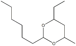 4-Ethyl-2-hexyl-6-methyl-1,3-dioxane 구조식 이미지