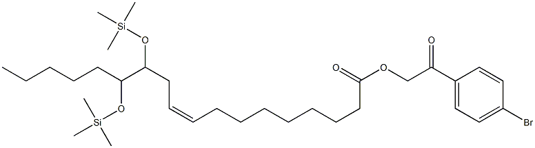 (Z)-12,13-Bis[(trimethylsilyl)oxy]-9-octadecenoic acid 2-(4-bromophenyl)-2-oxoethyl ester 구조식 이미지