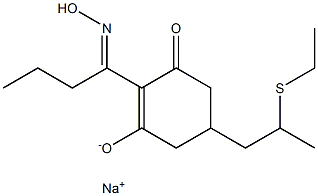 Sodium 5-(2-ethylthiopropyl)-2-[1-(hydroxyimino)butyl]-3-oxo-1-cyclohexene-1-olate 구조식 이미지