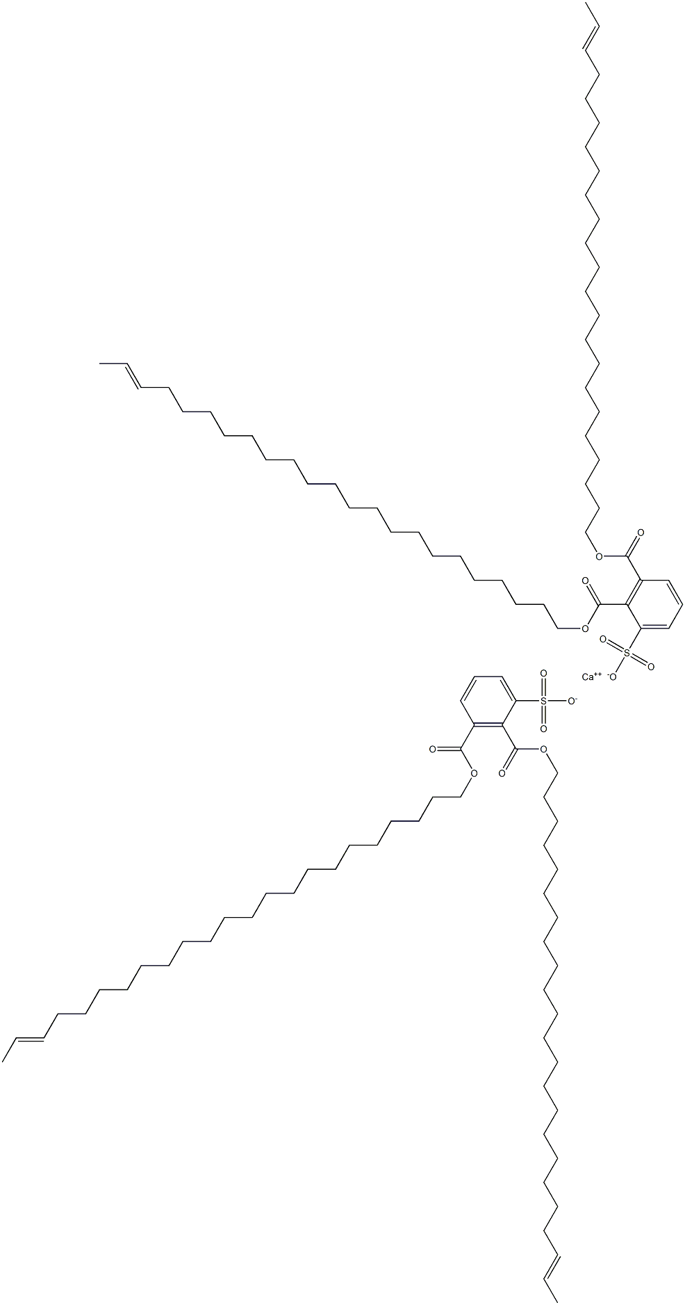 Bis[2,3-di(21-tricosenyloxycarbonyl)benzenesulfonic acid]calcium salt 구조식 이미지