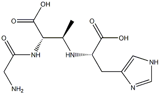 (2S,3R)-2-[Glycylamino]-3-[[(1S)-2-(1H-imidazol-4-yl)-1-carboxyethyl]amino]butyric acid 구조식 이미지