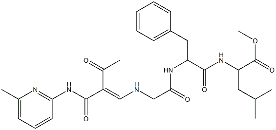 2-[[2-[2-[[2-Acetyl-3-[(6-methyl-2-pyridinyl)amino]-3-oxo-1-propenyl]amino]acetylamino]-3-phenylpropionyl]amino]-4-methylpentanoic acid methyl ester Structure