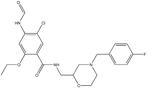 5-Chloro-2-ethoxy-4-formylamino-N-[[4-(4-fluorobenzyl)-2-morpholinyl]methyl]benzamide 구조식 이미지