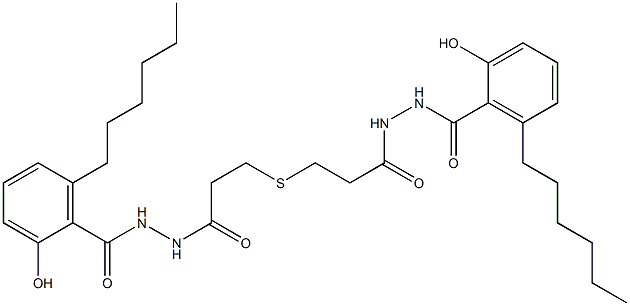 3,3'-Thiodi[propionic acid N'-(6-hexylsalicyloyl) hydrazide] Structure