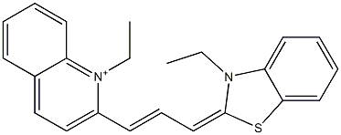 1-Ethyl-2-[3-(3-ethyl-2,3-dihydrobenzothiazole-2-ylidene)-1-propenyl]quinolinium Structure