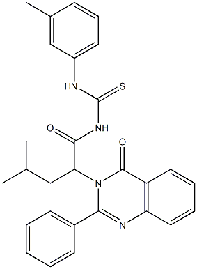 1-[4-Methyl-2-(4-oxo-2-phenyl-3,4-dihydroquinazolin-3-yl)valeryl]-3-(m-tolyl)thiourea Structure