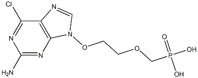 9-[2-(Phosphonomethoxy)ethoxy]-2-amino-6-chloro-9H-purine 구조식 이미지