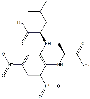 (S)-2-[[6-[[(R)-1-Carboxy-3-methylbutyl]amino]-2,4-dinitrophenyl]amino]propanamide Structure