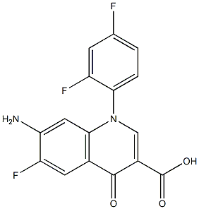 6-Fluoro-1-(2,4-difluorophenyl)-7-amino-1,4-dihydro-4-oxoquinoline-3-carboxylic acid 구조식 이미지