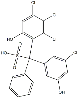 (3-Chloro-5-hydroxyphenyl)(2,3,4-trichloro-6-hydroxyphenyl)phenylmethanesulfonic acid 구조식 이미지