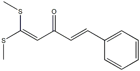 (E)-5-[Phenyl]-1,1-bis(methylthio)-1,4-pentadien-3-one 구조식 이미지