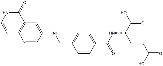 N-[4-[(3,4-Dihydro-4-oxoquinazolin)-6-ylaminomethyl]benzoyl]-L-glutamic acid Structure