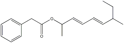 Phenylacetic acid 1,6-dimethyl-2,4-octadienyl ester 구조식 이미지