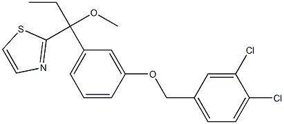 2-[1-Methoxy-1-[3-(3,4-dichlorobenzyloxy)phenyl]propyl]thiazole 구조식 이미지