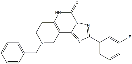 8-Benzyl-6,7,8,9-tetrahydro-2-(3-fluorophenyl)-1,3,3a,5,8-pentaaza-3aH-benz[e]inden-4(5H)-one Structure