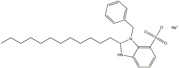 1-Benzyl-2,3-dihydro-2-dodecyl-1H-benzimidazole-7-sulfonic acid sodium salt Structure