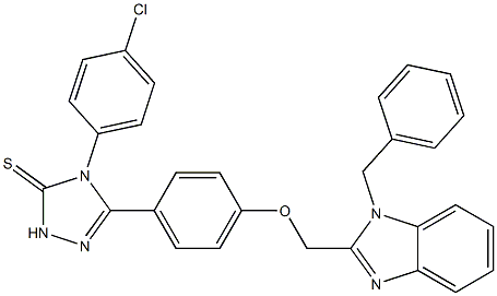 5-[4-[(1-Benzyl-1H-benzimidazol-2-yl)methoxy]phenyl]-4-(p-chlorophenyl)-2H-1,2,4-triazole-3(4H)-thione 구조식 이미지