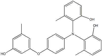 N,N-Bis(2-hydroxy-6-methylphenyl)-4-(3-hydroxy-5-methylphenoxy)benzenamine 구조식 이미지