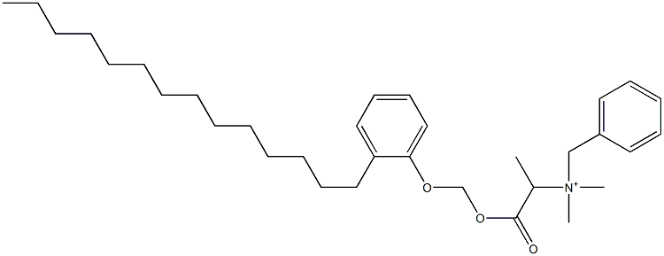 N,N-Dimethyl-N-benzyl-N-[1-[[(2-tetradecylphenyloxy)methyl]oxycarbonyl]ethyl]aminium 구조식 이미지