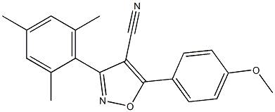 5-(4-Methoxyphenyl)-3-(2,4,6-trimethylphenyl)-isoxazole-4-carbonitrile 구조식 이미지