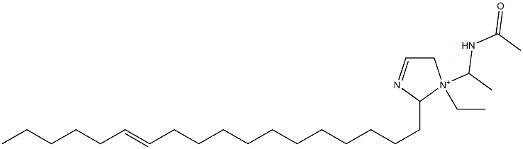 1-[1-(Acetylamino)ethyl]-1-ethyl-2-(12-octadecenyl)-3-imidazoline-1-ium 구조식 이미지