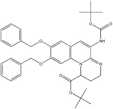 5-(tert-Butoxycarbonyl)amino-2,3-dihydro-8,9-bis(benzyloxy)-1H-pyrimido[1,2-a]quinoline-1-carboxylic acid tert-butyl ester 구조식 이미지