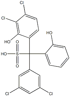 (3,5-Dichlorophenyl)(3,4-dichloro-2-hydroxyphenyl)(2-hydroxyphenyl)methanesulfonic acid Structure