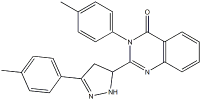 3-(4-Methylphenyl)-2-[[3-(4-methylphenyl)-4,5-dihydro-1H-pyrazol]-5-yl]quinazolin-4(3H)-one Structure