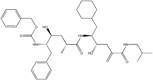 (4S,5S)-6-Cyclohexyl-5-[[(2R,4S,5S)-6-phenyl-5-(benzyloxycarbonylamino)-4-hydroxy-2-methylhexanoyl]amino]-4-hydroxy-2-methylene-N-(2-methylpropyl)hexanamide Structure