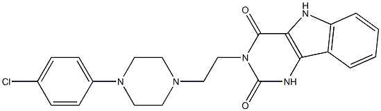 3-[2-[4-(4-Chlorophenyl)-1-piperazinyl]ethyl]-1H-pyrimido[5,4-b]indole-2,4(3H,5H)-dione 구조식 이미지