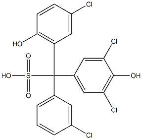 (3-Chlorophenyl)(3-chloro-6-hydroxyphenyl)(3,5-dichloro-4-hydroxyphenyl)methanesulfonic acid 구조식 이미지