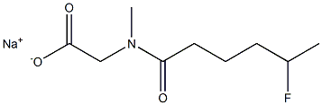 N-(5-Fluorohexanoyl)-N-methylglycine sodium salt 구조식 이미지