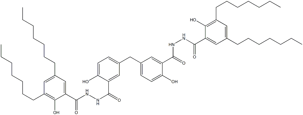 5,5'-Methylenebis[2-hydroxy-N'-(2-hydroxy-3,5-diheptylbenzoyl)benzenecarbohydrazide] 구조식 이미지