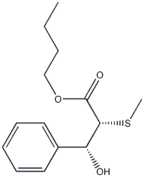 (2R,3R)-2-(Methylthio)-3-hydroxy-3-phenylpropanoic acid butyl ester 구조식 이미지