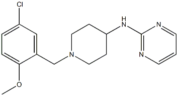 N-[1-(5-Chloro-2-methoxybenzyl)-4-piperidyl]-2-pyrimidinamine 구조식 이미지